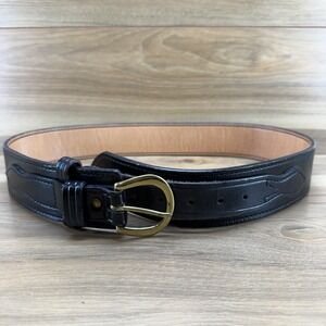 DON HUME Duty Belt 38 Black Leather 2.25 in Oklahoma USA Made